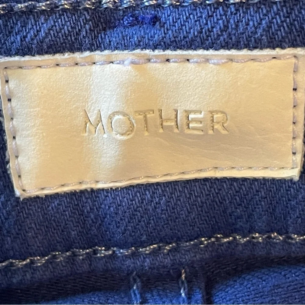 MOTHER Blue Button Fly Cut Off Shorts Size 24